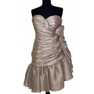 NEW LUISA BECCARIA women's ruched dress in beige